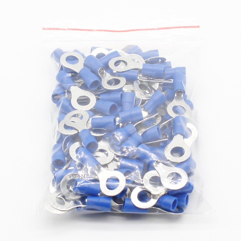 50pcs/100pcs RV2-6 Loop Insulated Terminal Wire Cable Electrical Connector Crimp Terminal