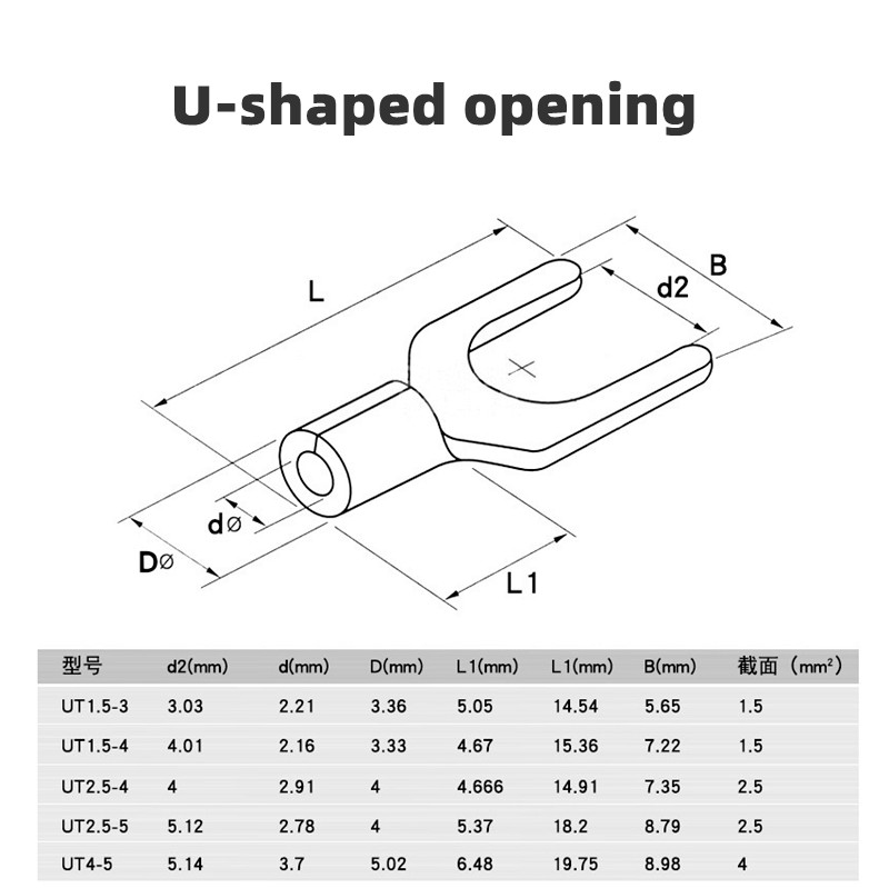 320pcs Boxed, Crimp Terminal Pliers, Cold Pressed Terminal, U Shaped O, Wire Connector 0.5-4mm Square Eletrico Terminal