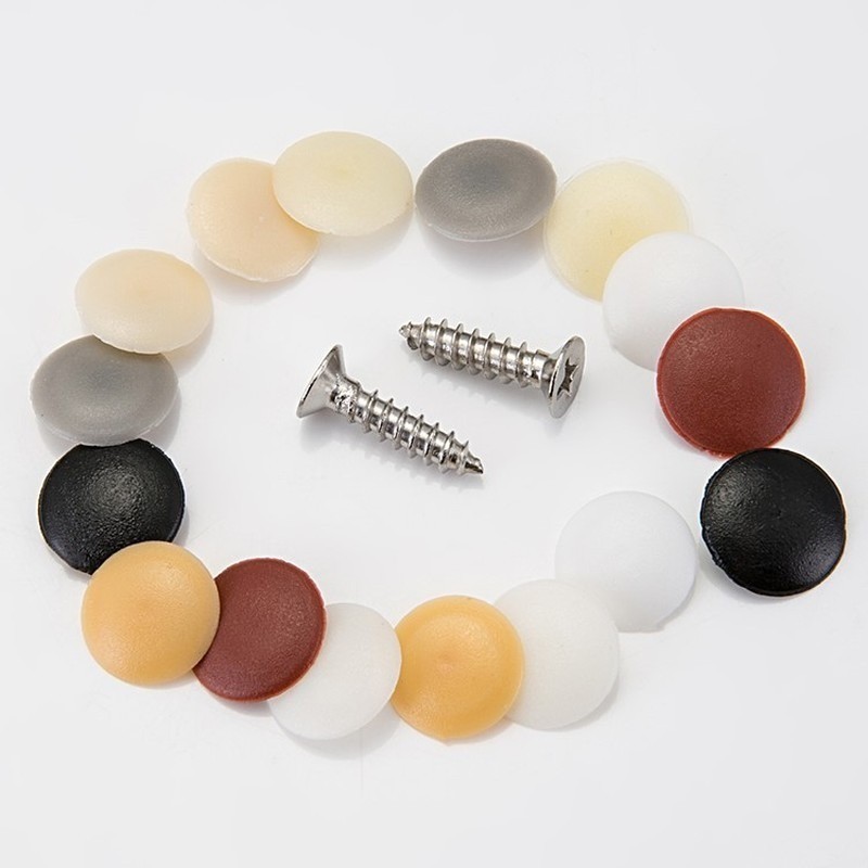 100pcs/bag Plastic Nuts Bolts Covers Outer Protective Caps Practical Self-tapping Screws Cover Decorative Furniture Hardware