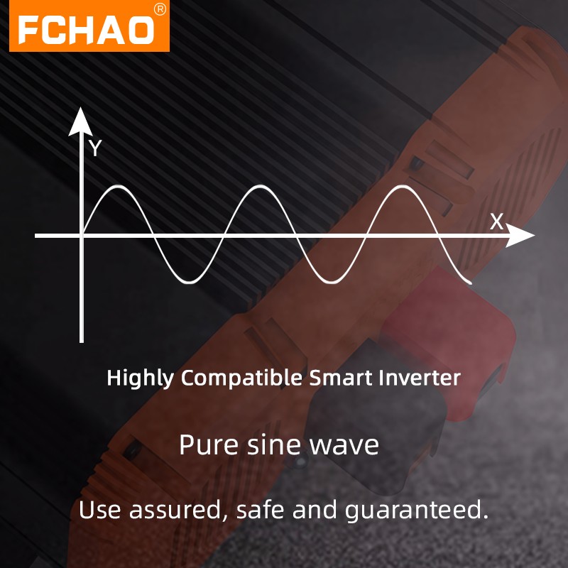 FCHAO 6000W Pure Sine Wave Inverter 12V 24V to 220V 110V Power Converter LCD Display Voltage Converter Car Accessories UPS