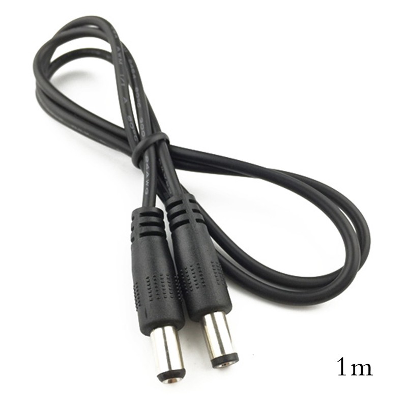 DC Power Cable Adapter Connector, 5.5 x 2.1mm Male to 5.5 x 2.1mm, Male