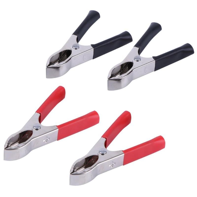 High Quality 4pcs 30A Red Black Alligator Clamps 72/75mm Alligator Clip Handle Cable Lead Test Battery Test Lead