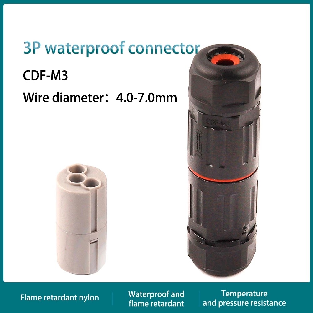 5/10pcs IP68 Waterproof Wire Connector Industrial Electrical Cable 2/3 Pin Outdoor Plug Socket Waterproof Straight Connector