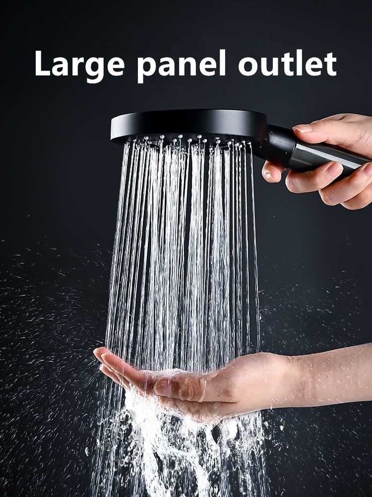 Shower Head Rainfall Bath Water Saving Filter Large Panel 3 Adjustable Gears Black Faucet Nozzles Bathroom Shower Accessories