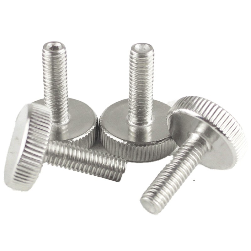 304 stainless steel flat head knob thumb screw GB835 knurled large head round adjust bolt advertising screw M3 M4 M5 M6