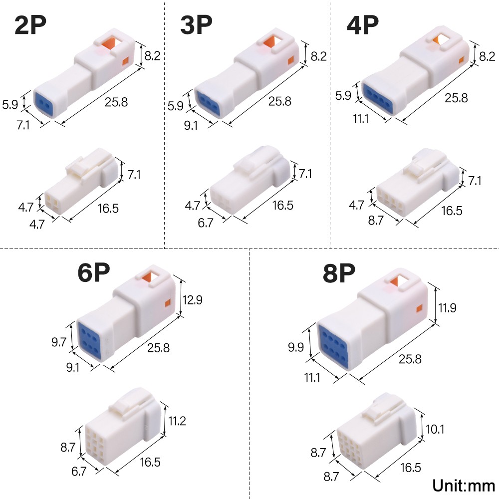 5/10 Sets Micro JST 2/3/4/6/8 Pin Auto Snap Connector Waterproof Wire Connector Housing Male Female Plugs With Terminals