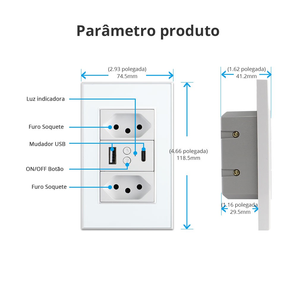 Zemismart Tuya ZigBee Smart Brazil Socket Electric Brazilian Wall USB Ports Charger Alexa Google Home Voice Control Timer Plug