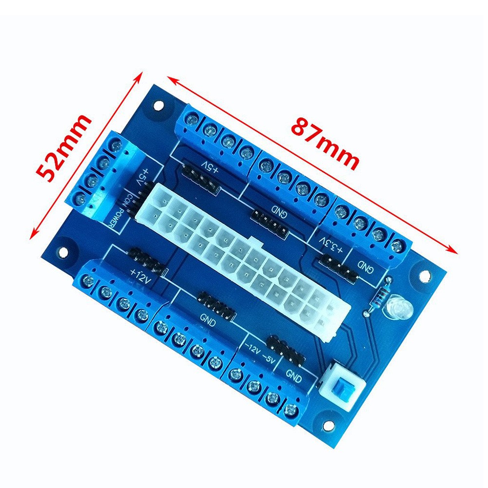 24/20 Pin Computer ATX Lightweight Latch Button DIY Electronics Salon Computer Adapter Power Supply Module Desktop Breakout Board