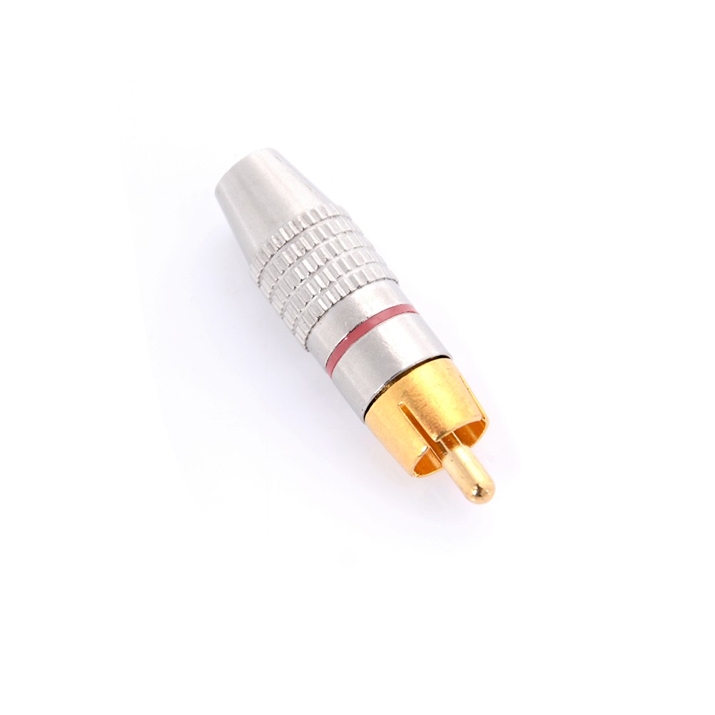 2pcs/set Gold RCA Plug Soldering Audio Video Converter Male to Male Connector Wholesale