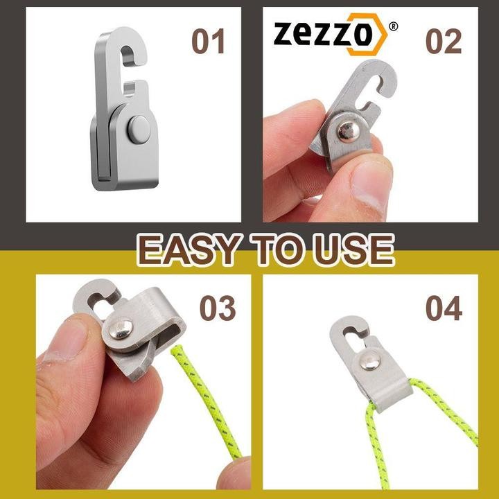 4pcs/pack Zezzo® Automatic Locking Hook with 6M Rope Knot-Free Hook for Hook Hanging Fixtures Dropshipping