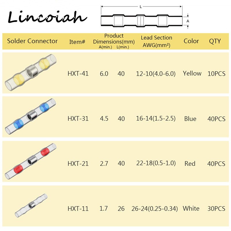10/20/50pcs Waterproof Solder Sealing Sleeve Splice Terminals Heat Shrink Electrical Wire Connector Connectors Butt Kit Assortment