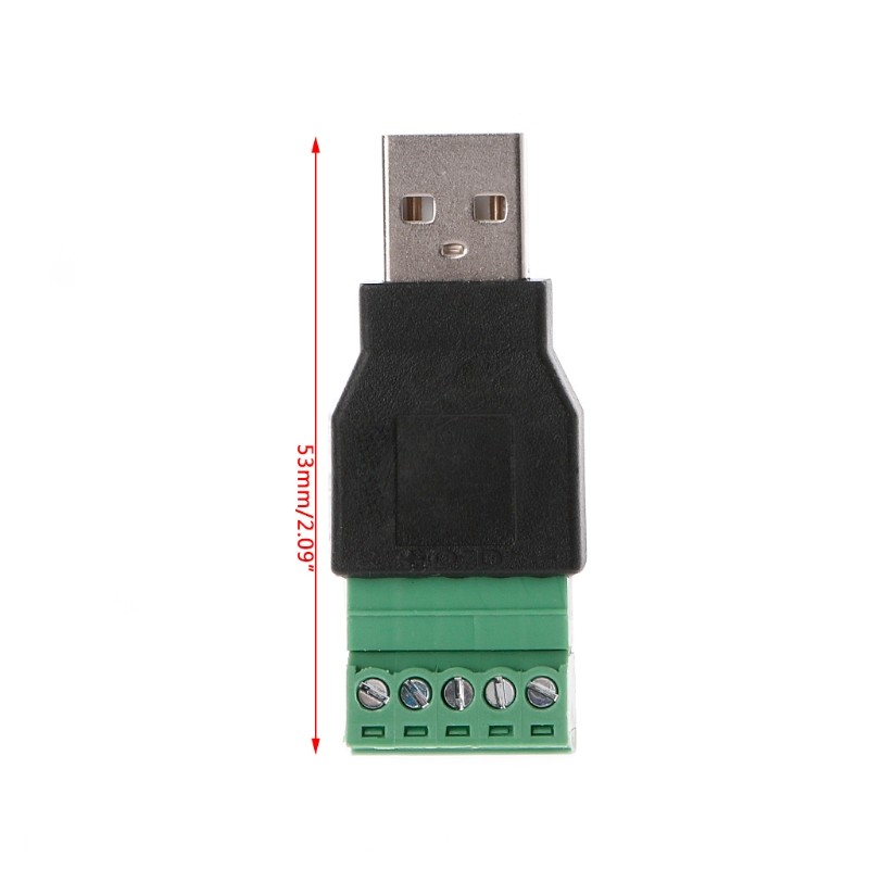 1pc USB 2.0 Type A Male/Female to 5 Pin Screw Connector USB Jack with Shield USB2.0 to Screw Terminal Plug