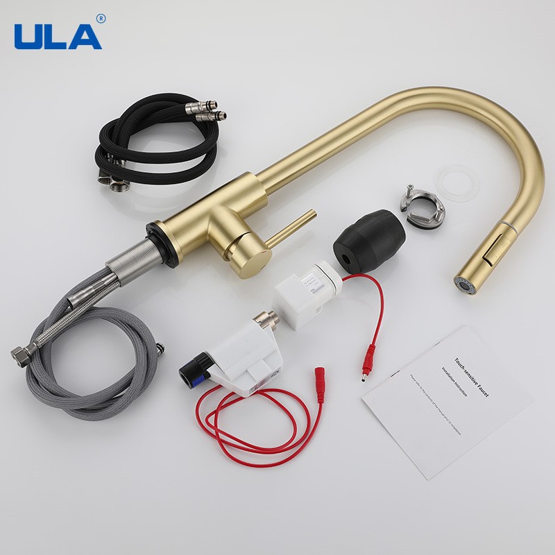 ULA Touch Kitchen Mixer Faucet Sensor Kitchen Faucet Crane Sink Mixer Rotate Kitchen Tap Pull Out Faucet With Sensor Gold Tap