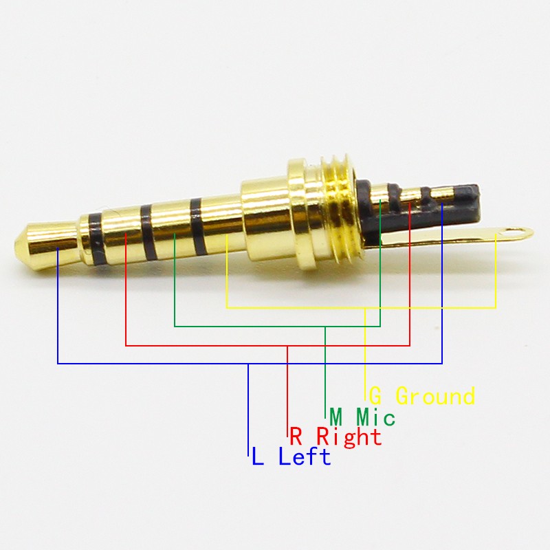 7pcs Copper Gold Plated 1/8" 3.5mm Male Mini Jack Plug soldering 4 pole plug Repair Headphone Cable Solder