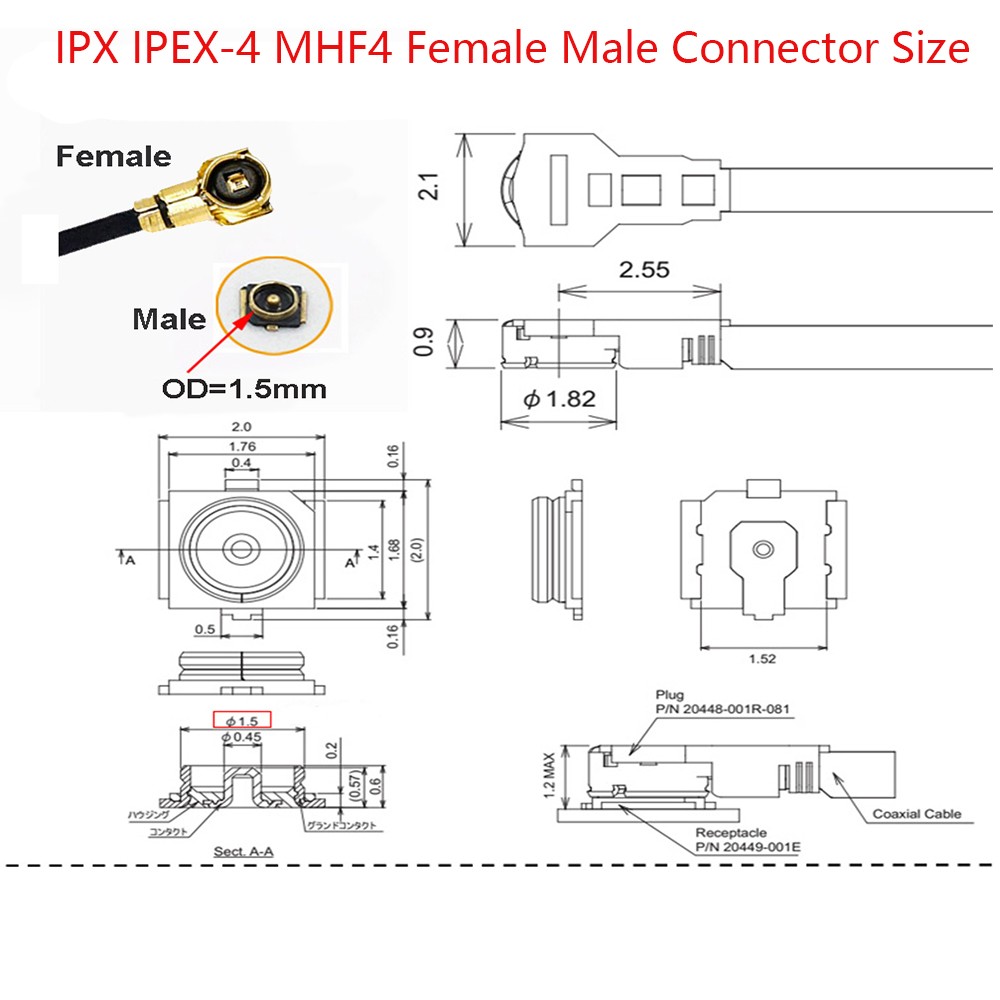 10 قطعة MMCX/MCX ذكر إلى u.FL/IPX/IPEX1/IPEX4 MHF4 أنثى جاك ضفيرة RG178 RF كابل محوري 3G هوائي تمديد سلك الحبل