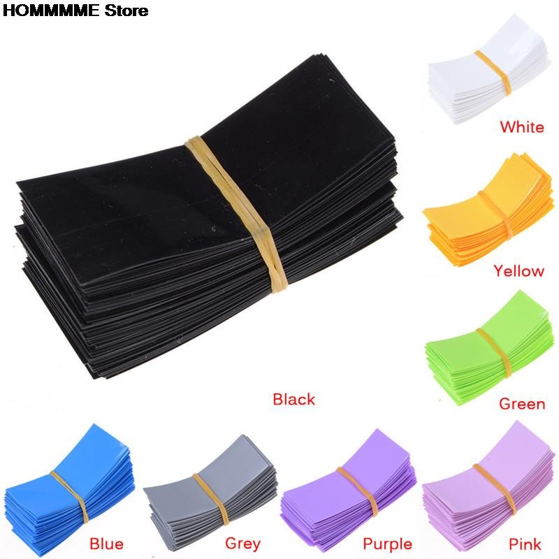 HOT SALE 100pcs Li-ion PVC Heat Shrink Tubing 18650 Battery Wrap Precut Size 72*18.5mm Battery Film Tape Battery Cover