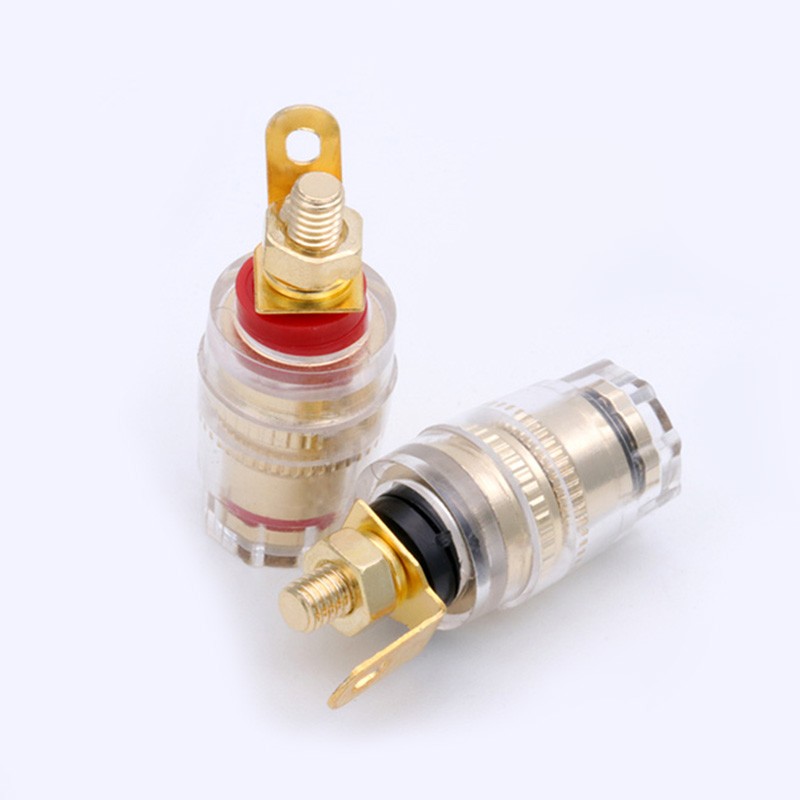 10Pairs 4mm Binding Post Audio Connector HIFI Terminals Cable, Binding Post for Loudspeaker, Copper with Gold Plated