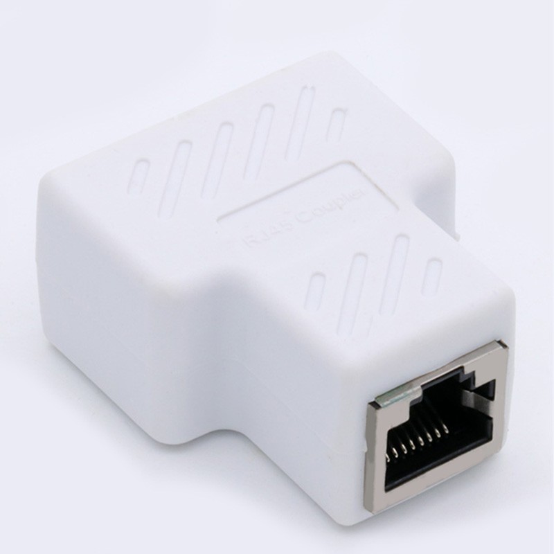 10pcs/lot RJ45 Network Cable 8P8C Splitter Coupler Connector Ethernet Extension Adapter 1xFemale to 2 Ways Adapter