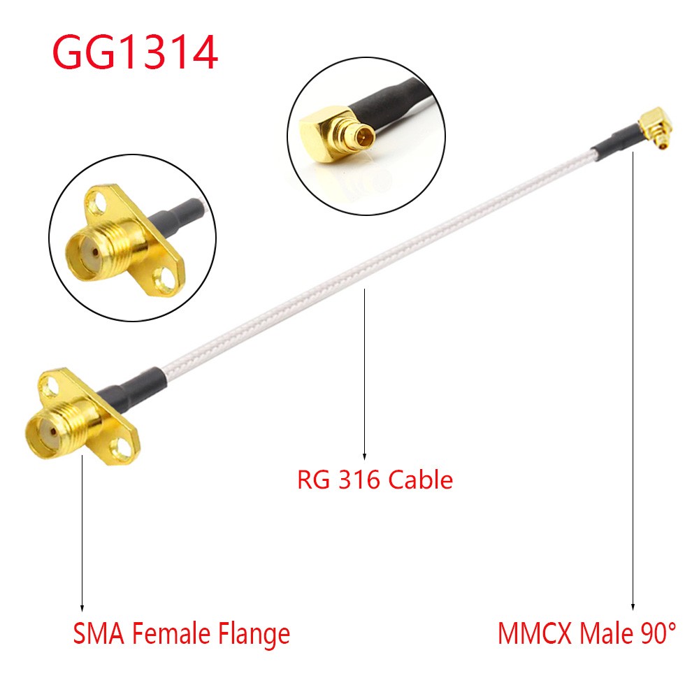 10 قطعة RG316 كابل محوري MMCX إلى SMA/RP-SMA أنثى شفة لوحة جبل FPV هوائي تمديد الحبل ل TBS توحيد باندارك VTX