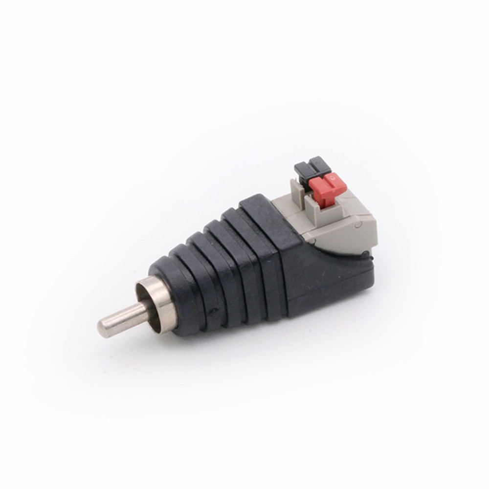 10pcs Video AV Balun RCA Male to AV Screw Terminal Stereo Jack 3.5mm Male 4 Pin Terminal Block Plug Connector