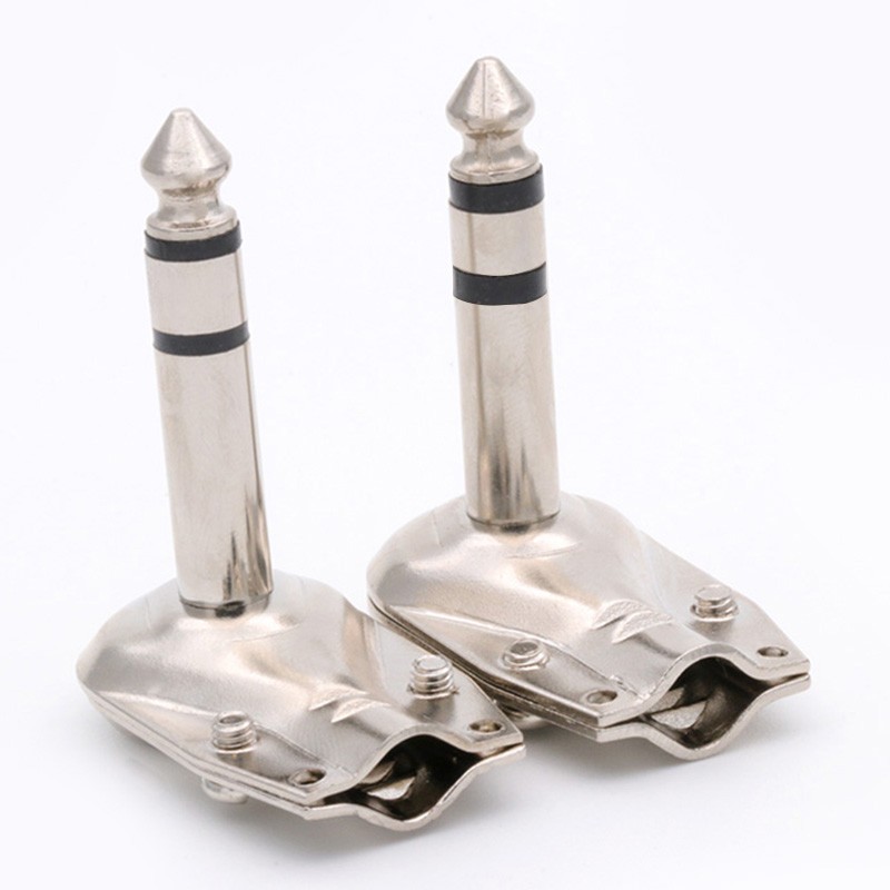 10pcs 90 Degree Right Angle 6.35mm Mono/Stereo 2/3 Pole Jack Plug 6.35mm Guitar Phono Pie Connector 1/4 Inch