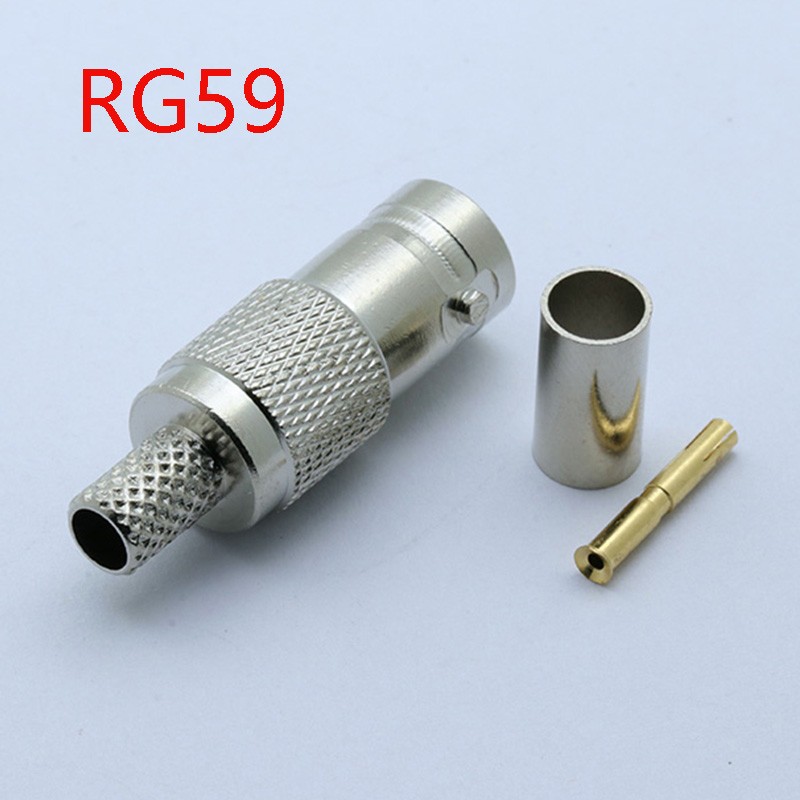 10pcs/lot BNC Female Crimp Connector New BNC Female Crimp Straight For RG58 RG59 RG6 RF Coax Adapter Connector