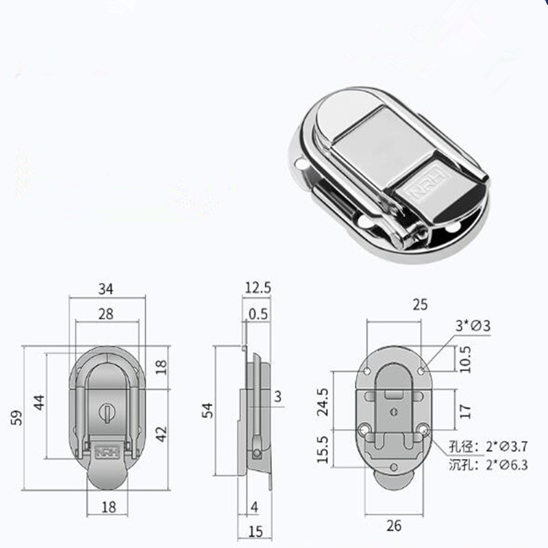 1pc Aviation Aluminum Latch Lock For Suitcase Wooden Box Suitcase Toolkit Hardware Hang Buckle Lock Box Lock Buckle Hardware