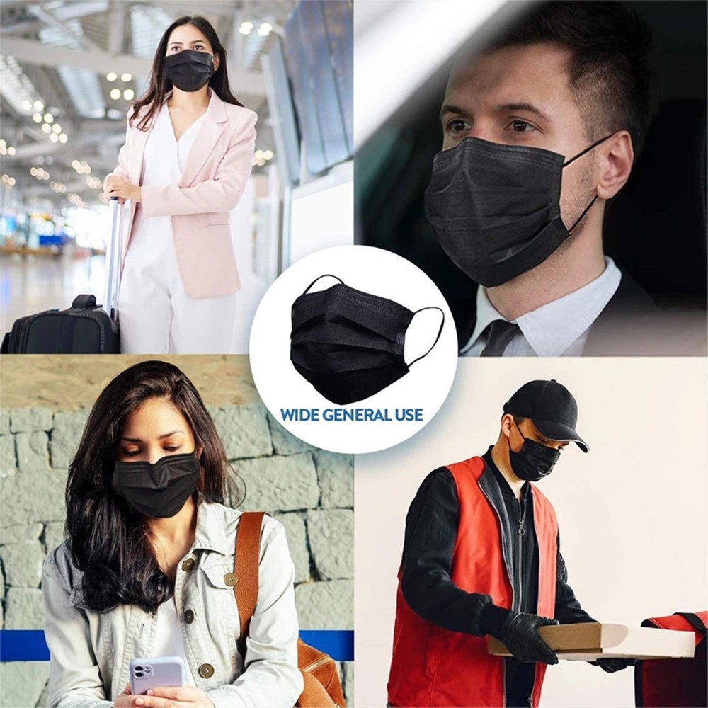 10-600pcs Disposable Fabric Face Mask Anti-pollution Particulate 3 Layers Nonwoven Filter Adult Face Mouth Mask