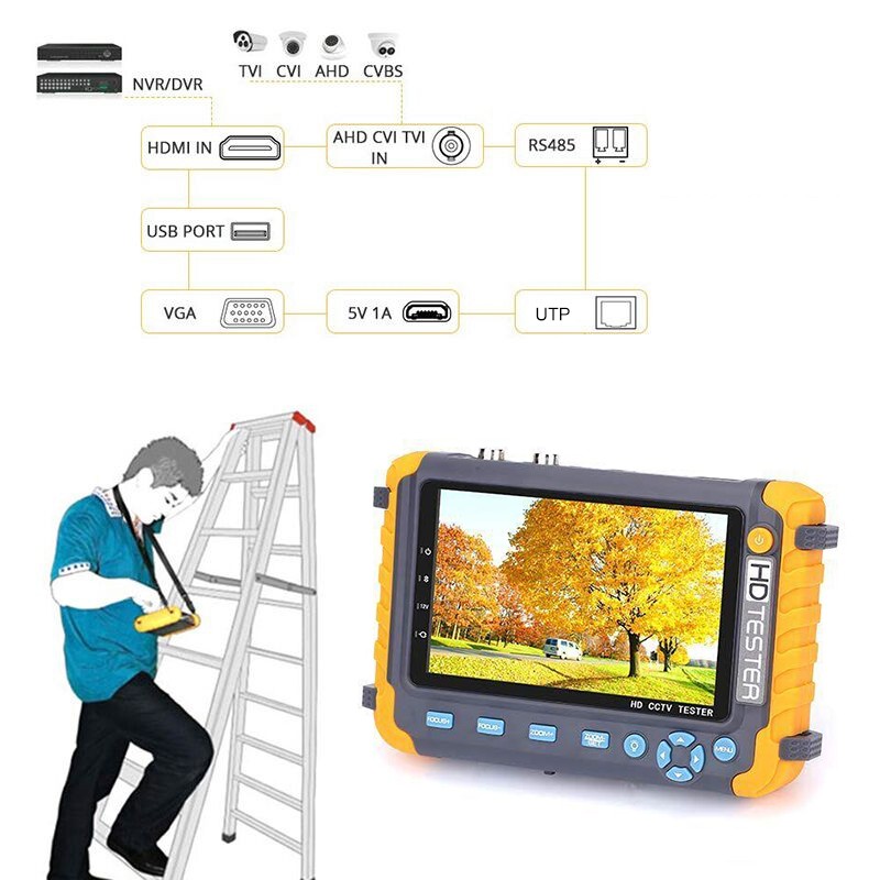 CCTV Tester IV8W 8MP AHD CCTV Surveillance Camera CCTV Tester Mini AHD CVBS CCTV Tester VGA R485 HD Video Tester