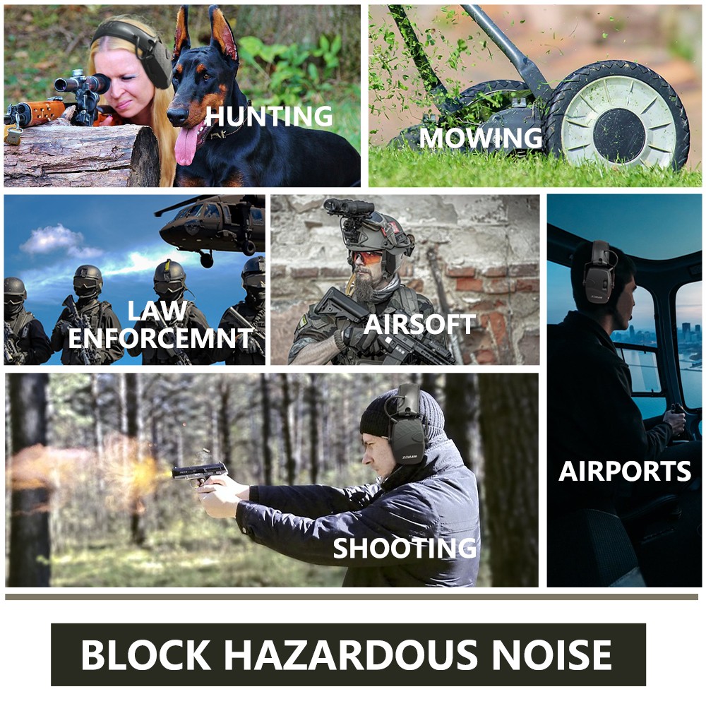 ZOHAN Electronic Shooting Ear Protection Sound Amplification Anti-noise Earmuffs Professional Hunting Ear Defenders Outdoor Sports