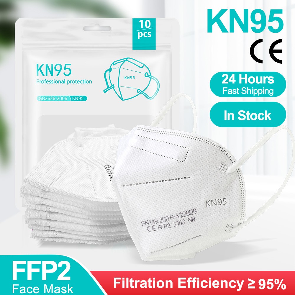 5-200pcs KN95 Face Mask 5 Layer Filter Dust Port PM2.5 mascarillas FFP2 Nonwoven Health Protective N95 Mask Fast Delivery