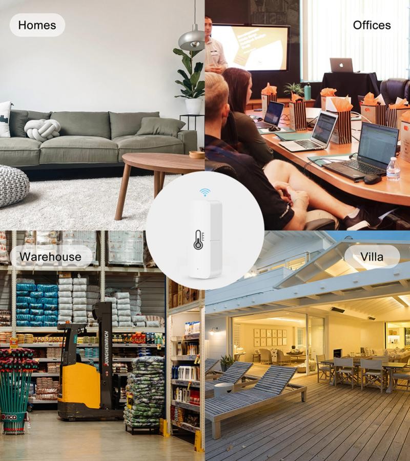 Tuya واي فاي + بلوتوث استشعار درجة الحرارة الرطوبة رصد تذكير ميزان الحرارة عبر الحياة الذكية APP التحكم جوجل المنزل اليكسا