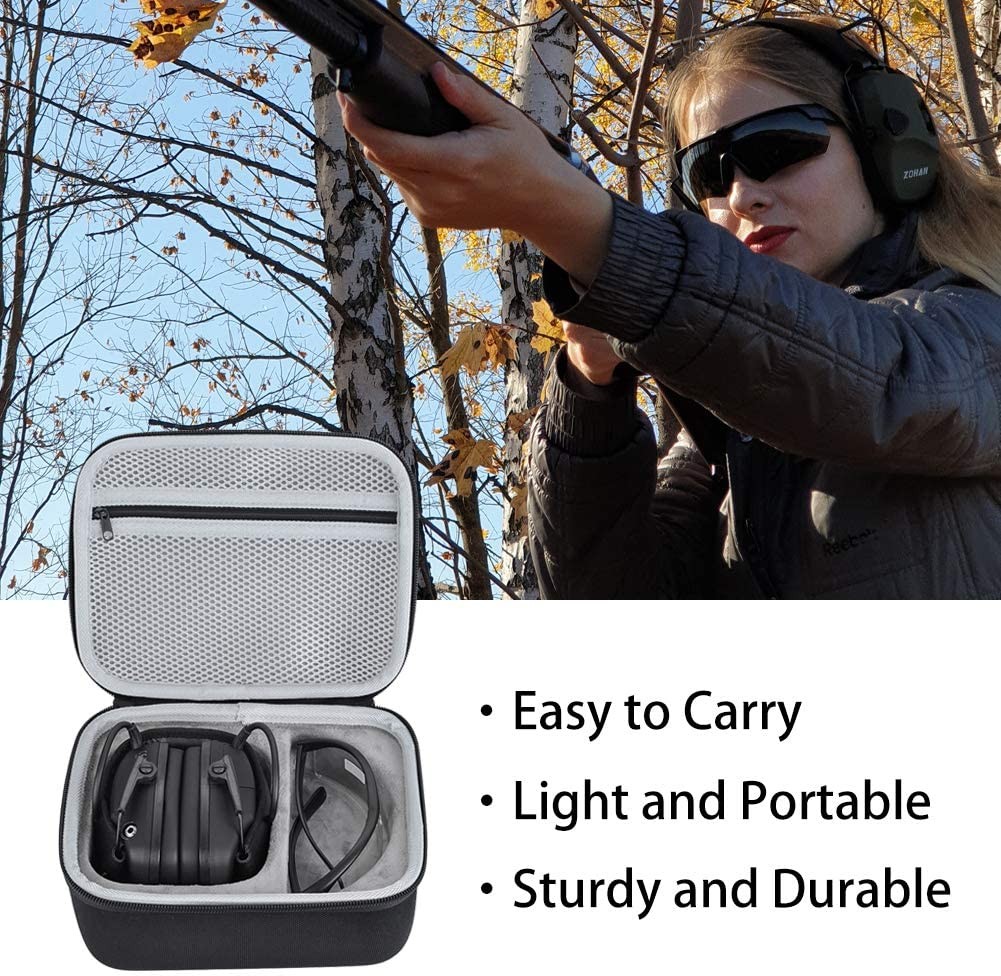 Travel Hard Storage Case Electronic Shooting Ears Compatible With Impact Hearing Protection Shooter Safety Glasses Eyewear