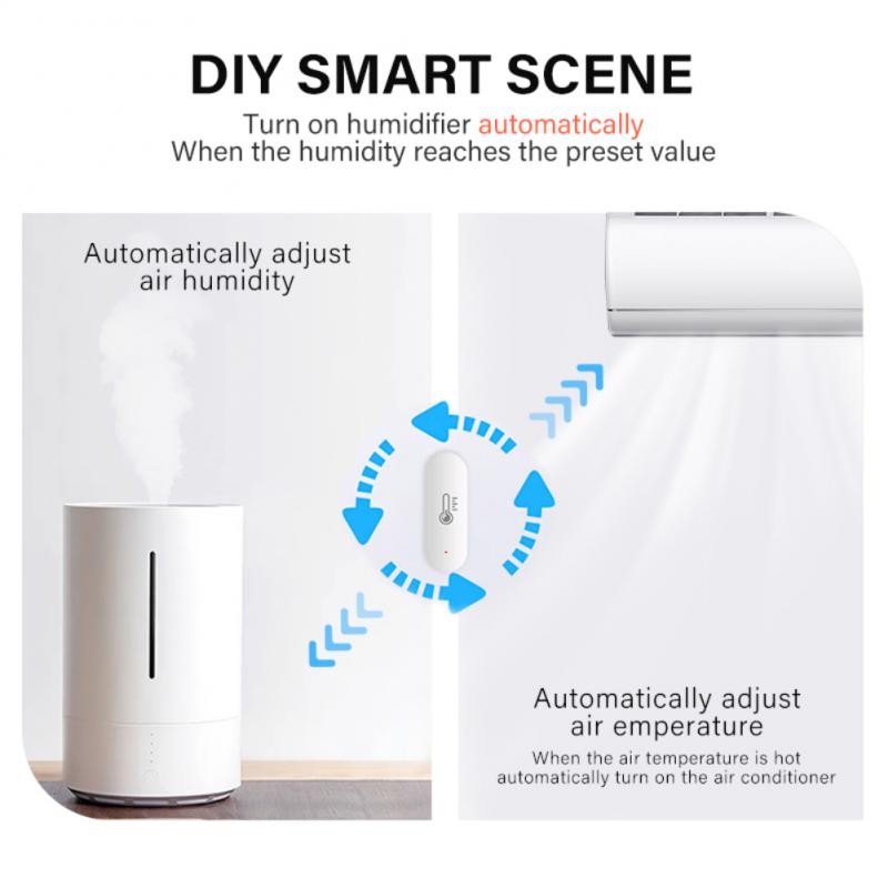 Tuya ZigBee Temperature Humidity Sensor Remote Control Smart Home App Control Works with Google Assistant Alexa