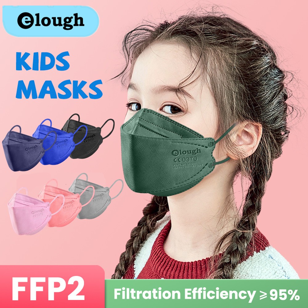 أقنعة Elough KN95 Mascarillas Niños FFP 2 6 A 12 Años الأسماك المعتمدة للأطفال FPP2 أقنعة FP2 Mascarilla FFP2 Infantil ffp2fan للأطفال