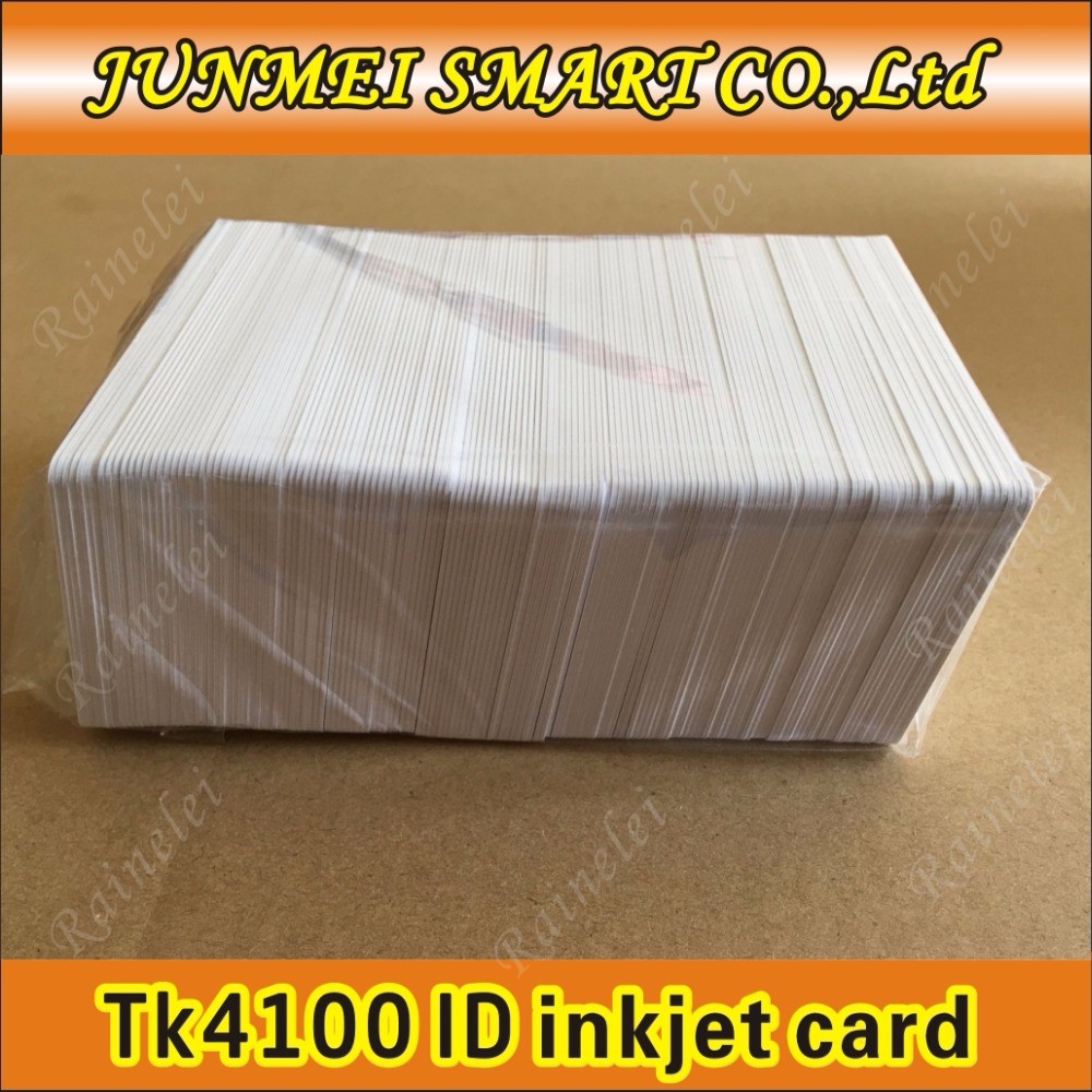 Free shopping 100pcs rfid 125Khz EM4100 /tk4100Chip blank ID card inkjet printable by Epson/Canon printer with card tray