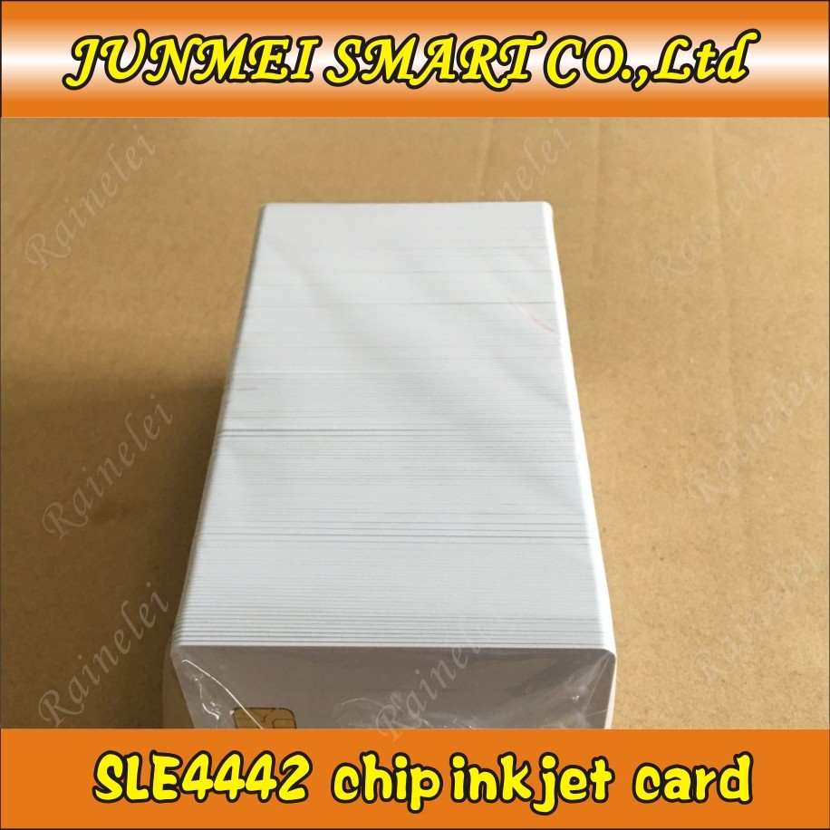 50pcs White Inkjet Printable Plastic IC With SLE 4442 Card ISO 7816 Blank Smart Contact IC Card For Epson/Canon Inkjet Printer