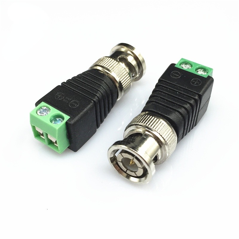 2pcs/lot Coax CAT5 to CCTV Camera Coaxial BNC Male Video Balun Transceiver Connector for CCTV Surveillance Camera Accessories