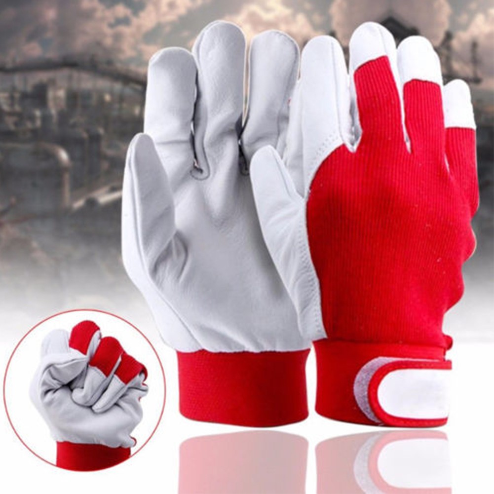 1 Pair Workplace Finger Heat Shield Tensile Faux Leather Durable Indoor Safe Work Guard Protective Welding Gloves Adult