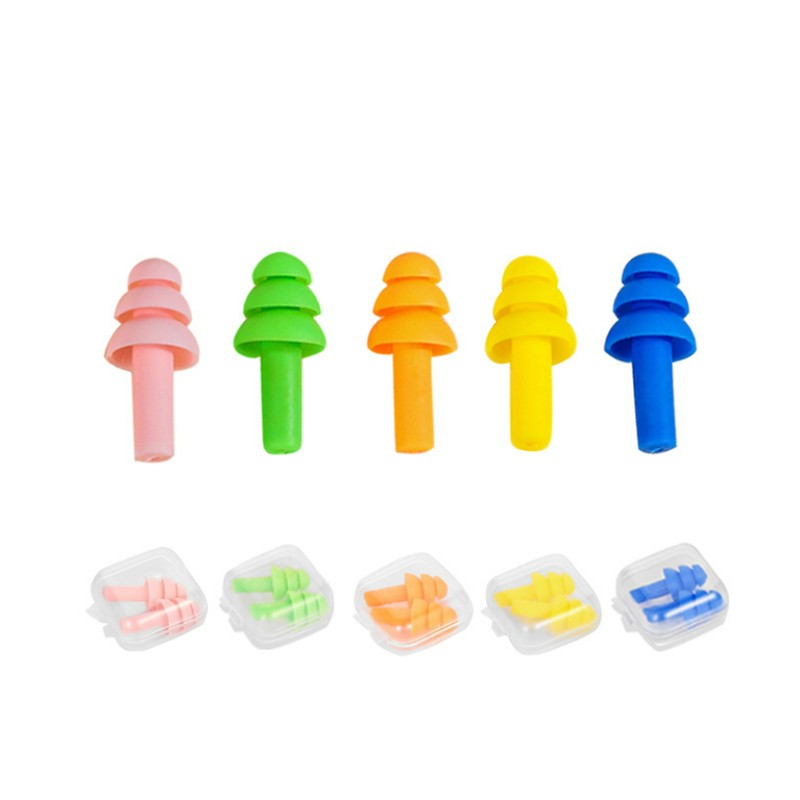 1 Pair Spiral Waterproof Silicone Ear Plugs Anti Noise Snoring Earplugs Comfortable For Sleeping Noise Reduction Accessories