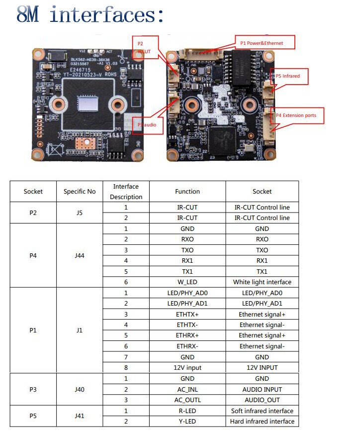 H.265 8MP Starlight IP كاميرا وحدة CCTV POE 4K كاميرا شبكة مراقبة مجلس اتجاهين الصوت سوني IMX335 الاستشعار 1080P 5M اختياري RTSP