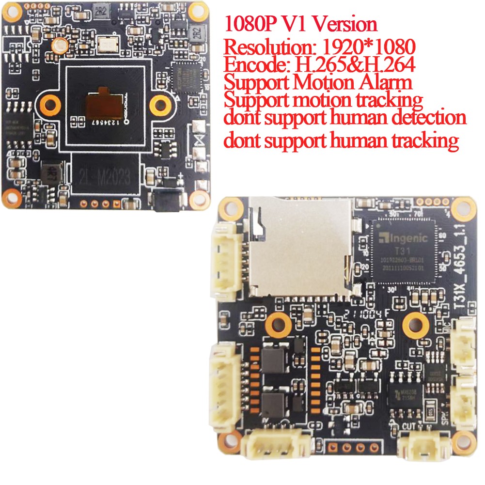 H.265 8MP 4K Starlight Wireless IP Camera Module, 5MP Human Detection WiFi Network Camera Board Two Way Audio TF Card RTSP