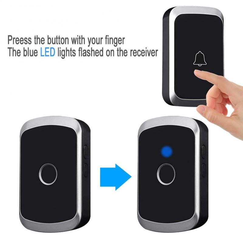 Intelligent Home Security Wireless Doorbell Waterproof AC 100-240V 300M Range Flash Doorbell for Home Office Smart Life