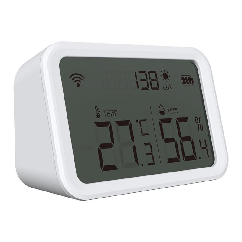 WiFi Smart Home Temperature Humidity Sensor With LCD Screen Indoor Thermometer Work Alexa Google Home Via Tuya APP Control