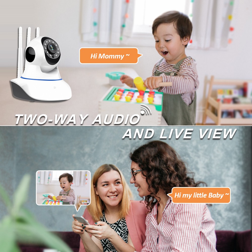 2022 3MP WiFi IP Camera Indoor 1080P HD Wireless Security Camera Auto Tracking PTZ Camera Home Surveillance Wireless Baby