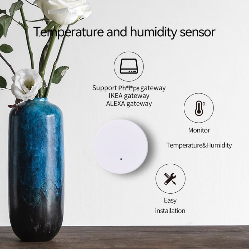 EWeLink Zigbee Temperature Humidity Sensor Indoor Hygrometer Thermometer Detector APP Remote Control Support Alexa Google Home