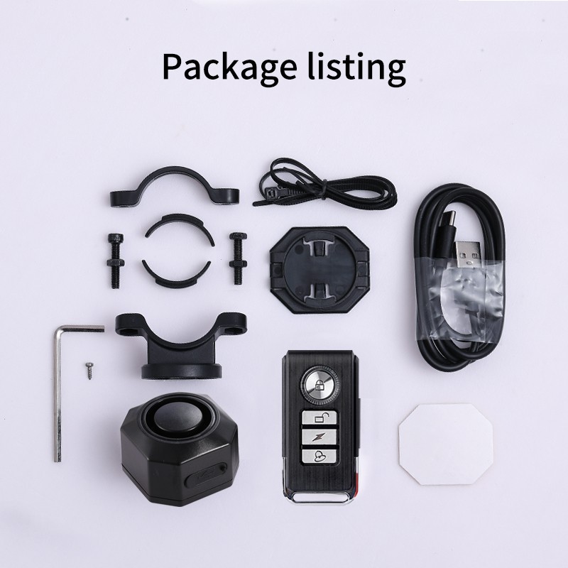 2022 Marlboze Waterproof Bike Motorcycle Electric Bicycle Security Anti Lost Remote Control Vibration Detector USB Charge Alarm