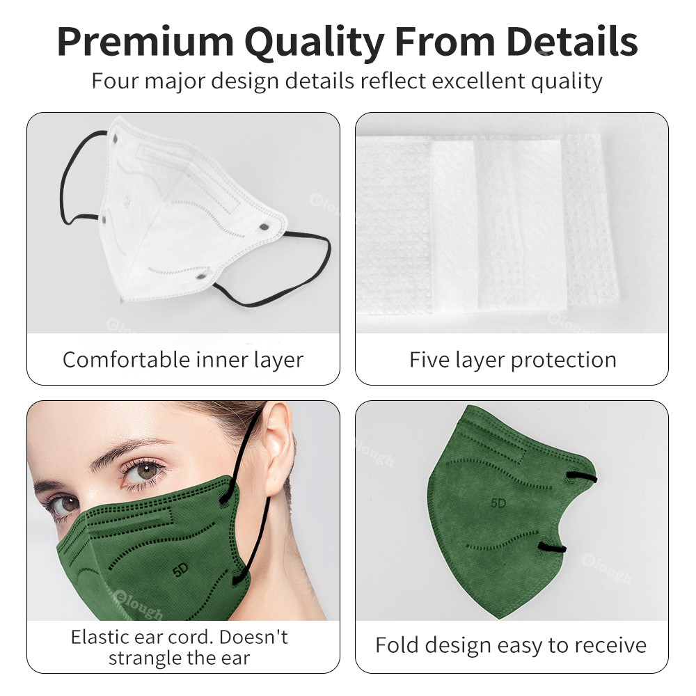 5D KN95 Face Mask 5 Layer Mascarillas FFP2 Homologadas FPP2 Adult Protective KN95 Certificadas 10-100pcs FFP2mask KN 95 Filter