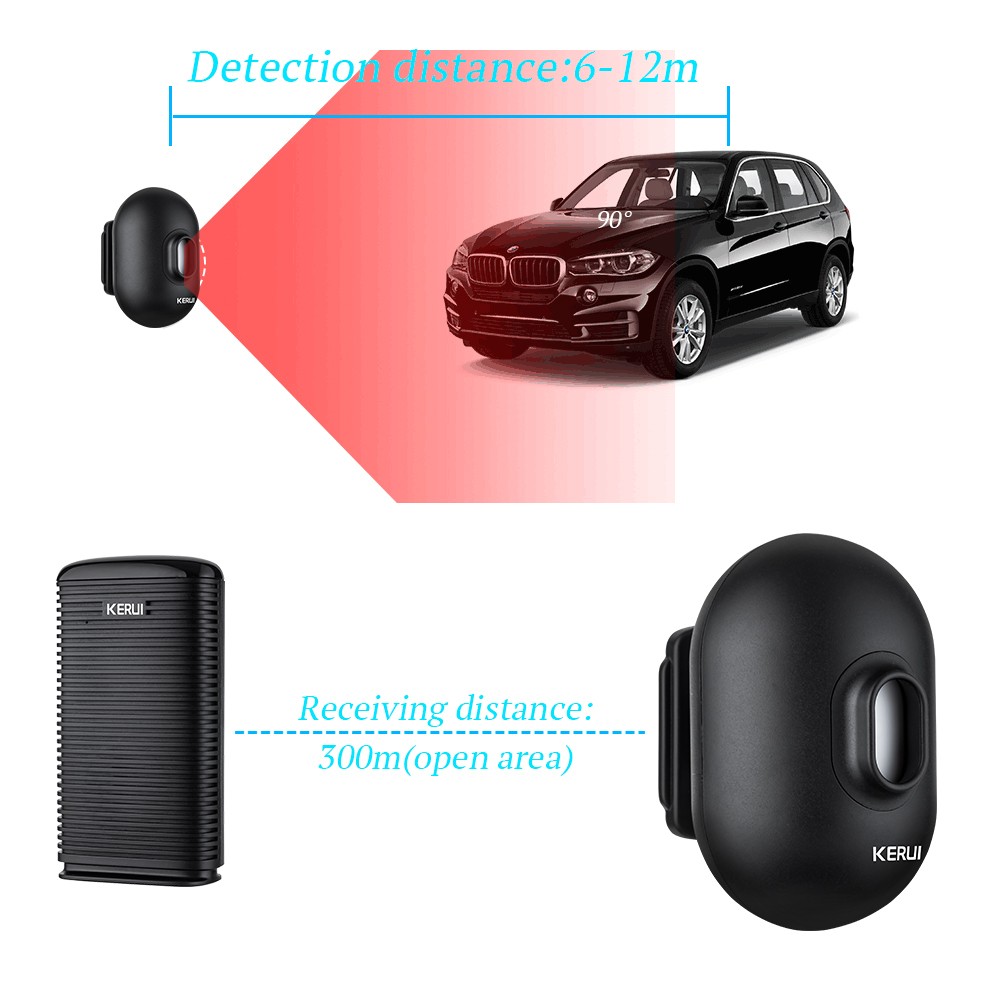 2022 KERUI DW9 Wireless Driveway Security Alarm Waterproof PIR Motion Detector Garage Welcome Burglar Alarm System Safe Patrol