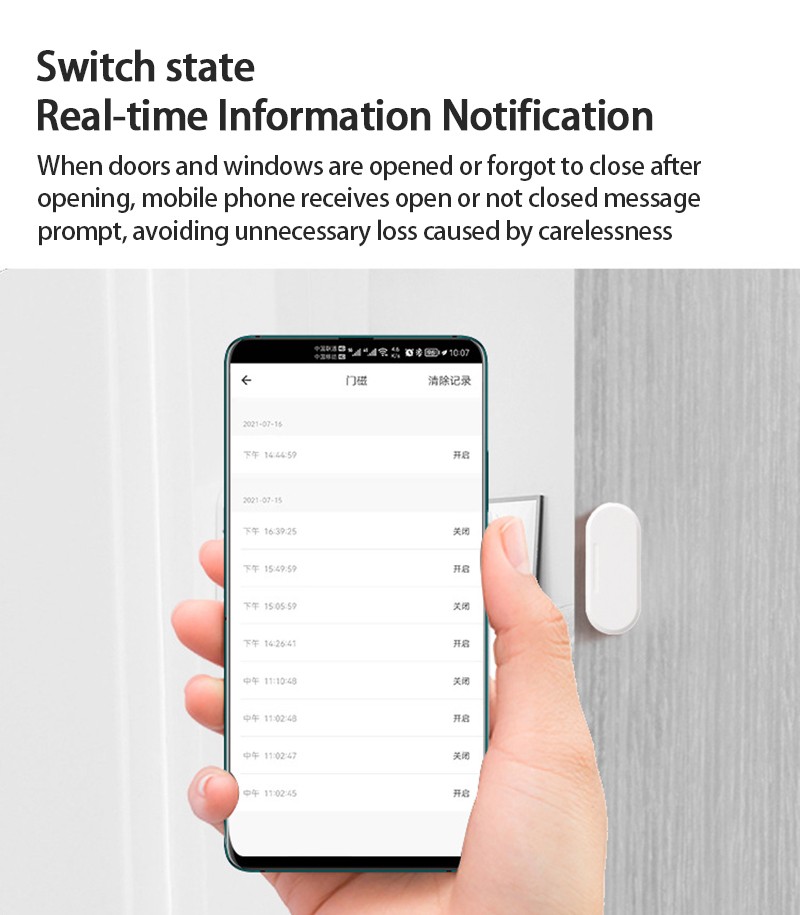 Tuya Smart ZigBee Door Sensor Door Open/Closed Detector Light Sensor Door Window Open Light Reminder Lighting Sensor Alarm